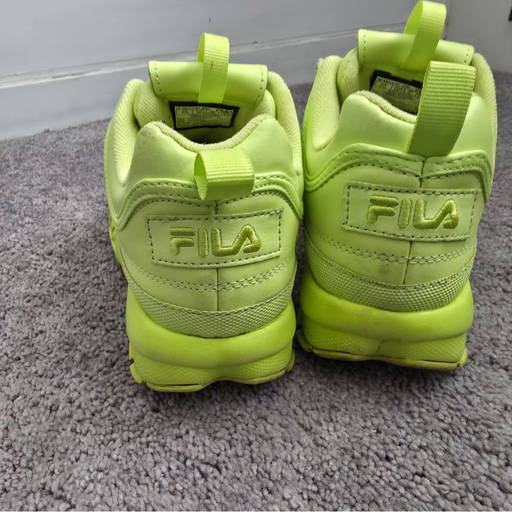 FILA Neon Yellow Chunky Lace-Up Sneakers - Picture 2 of 3